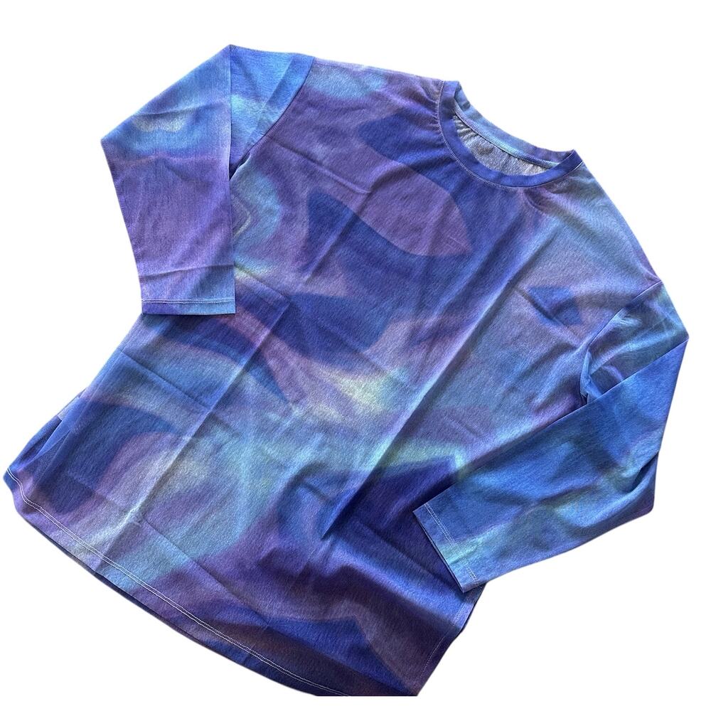 Sheer purple L XL festival Rave top blouse long sleeve sexy party Coachella